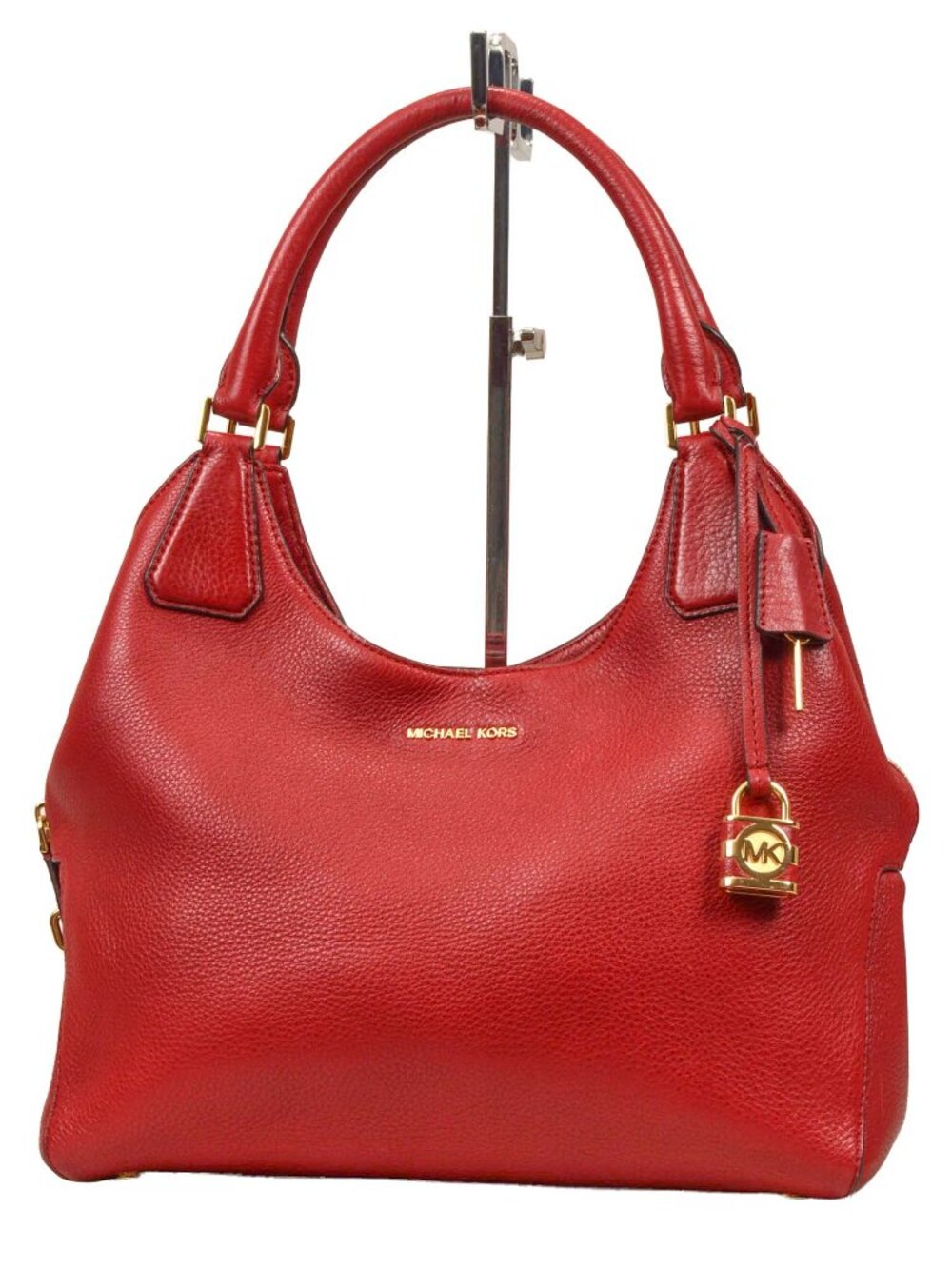 MICHAEL Michael Kors Camille Large Red Leather Shoulder Bag